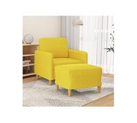 Fauteuil avec repose-pied Jaune clair 60 cm Tissu3201189