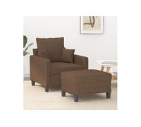 Fauteuil avec repose-pied Marron 60 cm Tissu 3201084
