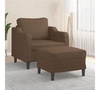 Vidaxl Fauteuil Avec Repose-Pied Marron 60 Cm Tissu Marron