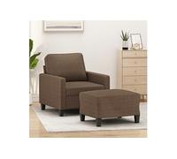 Vidaxl Fauteuil Avec Repose-Pied Marron 60 Cm Tissu Marron
