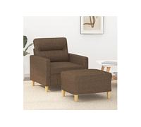 Fauteuil avec repose-pied Marron 60 cm Tissu3201068