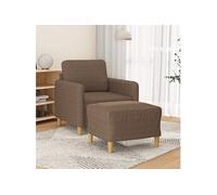 Fauteuil avec repose-pied Marron 60 cm Tissu3201187