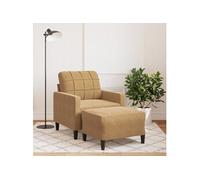 Fauteuil avec repose pied Marron 60 cm Velours