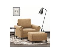 Vidaxl Fauteuil Avec Repose-Pied Marron 60 Cm Velours Marron