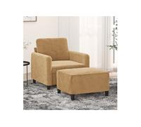 Fauteuil avec repose pied Marron 60 cm Velours