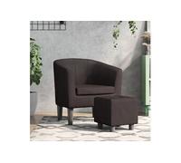 vidaXL Fauteuil cabriolet avec repose-pied, dossier et accoudoirs – Marron similicuir