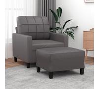 Fauteuil avec repose-pied Noir 60 cm Similicuir canapé fauteuil vidaXL