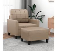 Fauteuil avec repose-pied Noir 60 cm Similicuir canapé fauteuil vidaXL