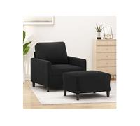 Vidaxl Fauteuil Avec Repose-Pied Noir 60 Cm Velours Noir