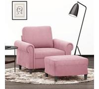 vidaXL Fauteuil avec repose-pied Rose 60 cm Velours