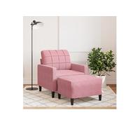 Vidaxl Fauteuil Avec Repose-Pied Rose 60 Cm Velours Rose