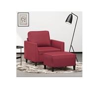 vidaXL Fauteuil avec repose-pied Rouge bordeaux 60 cm Similicuir3201120 Rouge G