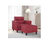 vidaXL Fauteuil avec repose-pied Rouge bordeaux 60 cm Similicuir3201240 Rouge G