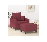 Fauteuil avec repose pied Rouge bordeaux 60 cm Tissu