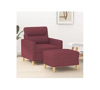 Fauteuil avec repose-pied Rouge bordeaux 60 cm Tissu3201071