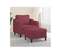 Fauteuil avec repose-pied Rouge bordeaux 60 cm Tissu3201133