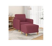 Fauteuil avec repose-pied Rouge bordeaux 60 cm Tissu3201190