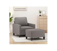 vidaXL Fauteuil avec repose-pied Taupe 60 cm Tissu