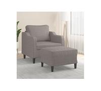 vidaXL Fauteuil avec repose-pied Taupe 60 cm Tissu