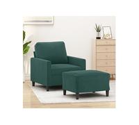 Fauteuil avec repose pied Vert foncé 60 cm Velours
