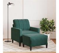 Fauteuil avec repose-pied Gris foncé 60 cm Velours chaise de canapé vidaXL