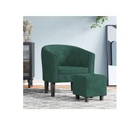 Vidaxl Fauteuil Avec Repose-Pied Vert Foncé Velours Vert