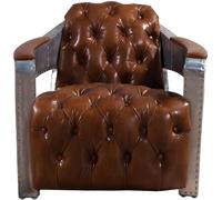 Fauteuil Aviator Chesterfield Shabby Vintage Chaise Fauteuil cuir Club Lounge Design