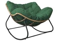 Fauteuil balançoire en rotin - Coussins épais pour plus de confort - Idéal pour le jardin, la terrasse, le salon, la véranda - Parfait pour la détente et les loisirs