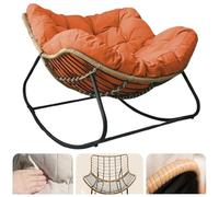 Fauteuil balançoire en rotin - Coussins épais pour plus de confort - Idéal pour le jardin, la terrasse, le salon, la véranda - Parfait pour la détente et les loisirs