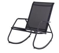 Fauteuil bas de jardin à bascule acier époxy et toile - Noa