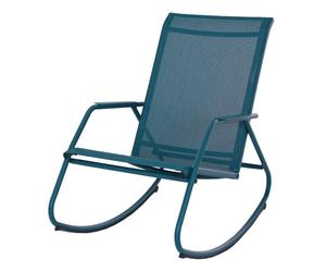 Fauteuil bas de jardin à bascule acier époxy et toile - Noa