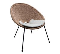 Fauteuil bas de jardin acier époxy et résine tressée - Tornado