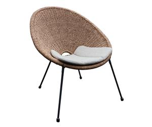 Fauteuil bas de jardin acier époxy et résine tressée - Tornado