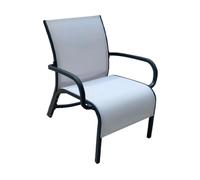 Fauteuil bas de jardin aluminium et toile - Linéa III
