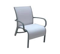 Fauteuil bas de jardin aluminium et toile - Linéa III