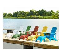 Fauteuil bas de jardin blanc avec repose-pied ADIRONDACK