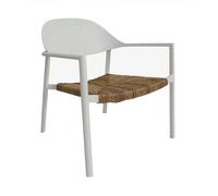 Fauteuil bas de jardin empilable aluminium et résine synthétique - Bage