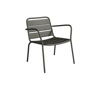 Fauteuil bas de jardin empilable en métal - Gris anthracite - MIRMANDE de