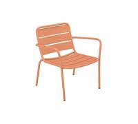 Vente-unique - Fauteuil Bas de Jardin empilable en métal - Orange Clair - MIRMANDE de MYLIA