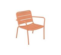 Vente-unique - Fauteuil Bas de Jardin empilable en métal - Orange Clair - MIRMANDE de MYLIA
