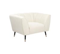Fauteuil Bas Moderne Assise Large et Profonde et Dossier Bas Rembourré en Tissu