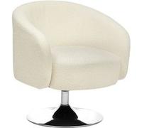 Fauteuil bas pivotant bouclette blanc Edith Atmosphera Blanc G