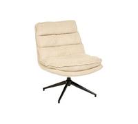 Fauteuil bas pivotant Harper côtelé beige