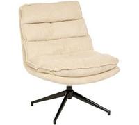 Atmosphera – Fauteuil pivotant Harper en tissu beige L74,5 x l64 x H87 cm
