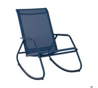 Fauteuil basculant de jardin - PROLOISIRS - Noa Rocking - Toile TPEP - Accoudoirs - Bleu