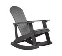 Fauteuil Bascule de Jardin à Lattes en Bois Synthétique Gris Foncé Adirondack