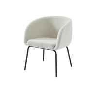 Fauteuil BELORA en tissu bouclette blanc