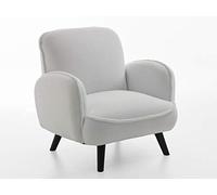 Fauteuil Ben de la Collection Atlantic Home, Tissu, 4 en Simili Peau de Mouton Blanche, 1 Fauteuil