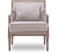 Fauteuil Bergère Ambroise style Louis XVI tissu beige