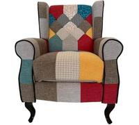 Fauteuil - BERGERE - Inclinable - Tissu patchwork - Antitache - 1 place